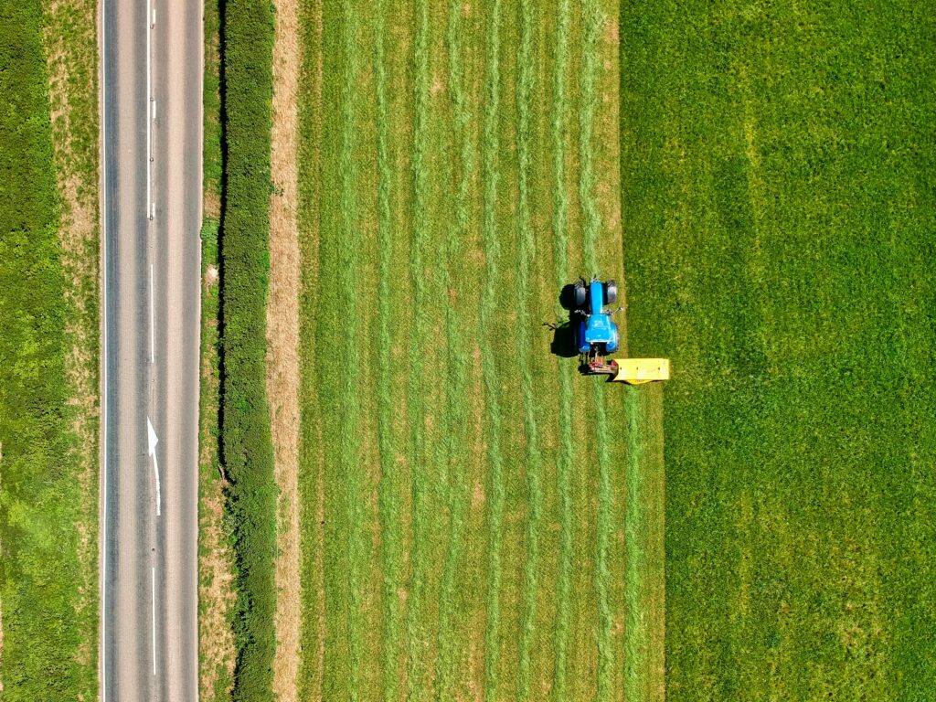 tractor in field Precision agriculture using drones